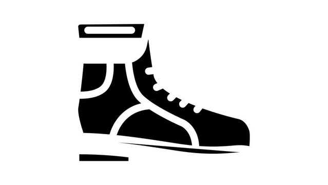 boots winter footwear glyph icon animation