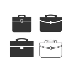 Busines bag icon. Portfolio set line and background vector ilustration.