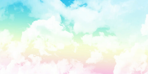Beautiful feather clouds on pastel sky with copy space © Sharmin
