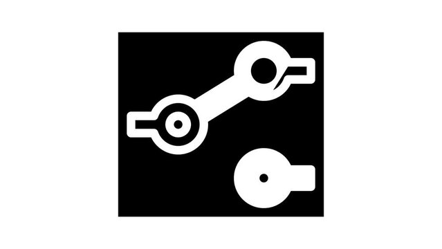 single pole double throw electric switch glyph icon animation