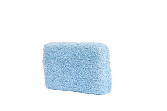 Cutout blue bath sponge isolated