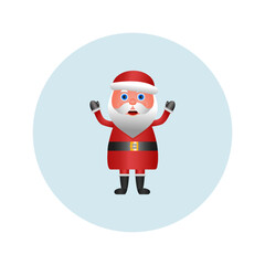 Santa Claus on a blue background. vector christmas illustration