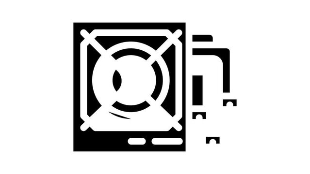 power supply computer glyph icon animation