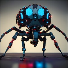 Alien insectoid robots race pack . Generative AI - obrazy, fototapety, plakaty