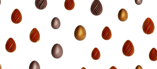 3d rendering of Easter elegant eggs with gold paint