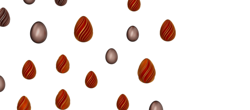 3d render illustration. Set of chocolate easter eggs
