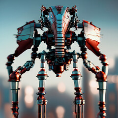 Fototapeta na wymiar Alien insectoid robots race pack . Generative AI