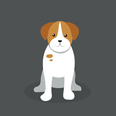 Jack russell puppy sitting - illustration