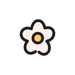 Fototapeta premium Hand drawn cute flower top doodle kids icon 