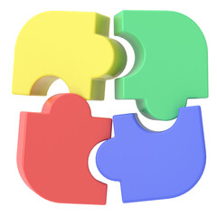 3D puzzle. 3D icon. Wrong solution.