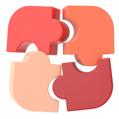 3D puzzle. 3D icon. Wrong solution.