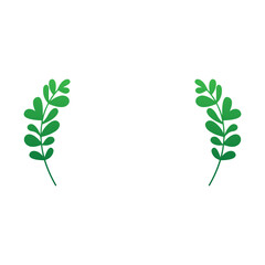 green leaves foliage monogram frame greenery hand drawn gradient doodle cute 