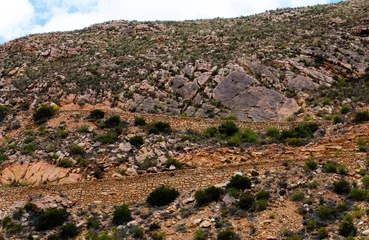 Tuinposter Ascending the Swartberg Pass. Note the extensive retaining walls employed by Thomas Bains to support the road as it ascends Muller's Kloof © Adrian