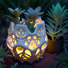 3D Printed Planter with lights