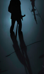 Fototapeta na wymiar silhouette of a person with a sword. Generative ai.