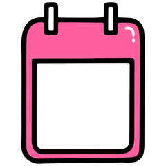 Calendar Icon Cute Hand Drawn Empty Date 
