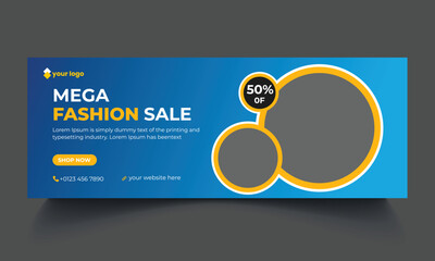 Fashion sale social media facebook cover design template