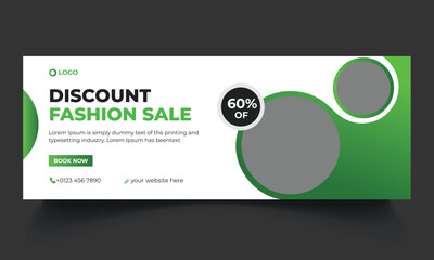 fashion sale social media facebook cover design template