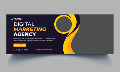 Digital marketing facebook cover web banner template