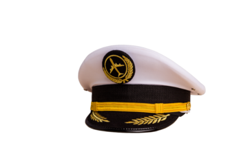 Pilot hat isolated on white background