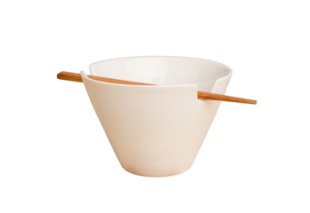 Bowl of ramen isolated on white background