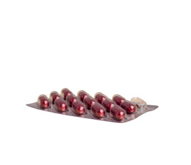 Tablet of pills isolated on white background