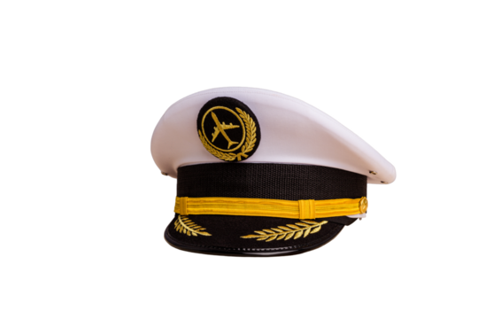 Pilot hat isolated on white background