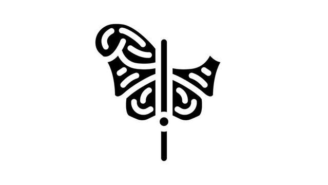 butterfly form kite glyph icon animation