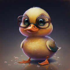 Fototapeta premium Ai generated sweet duckling. Created using ai generative. 