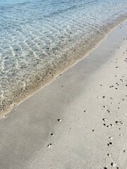 Transparent sea surface, azure sea water, beautiful sea background, sea horizon