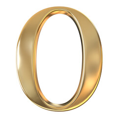 Obraz premium 3d golden font number 0