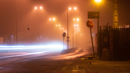 noche con niebla en humanes madrid