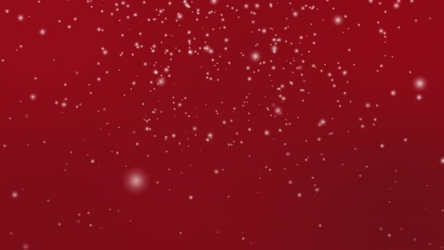 red christmas background with snow falling animation seamless looping