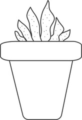 cactus plant minimal, drawing for coloring.