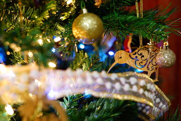 New Zealand kiwi decoration on the christmas tree