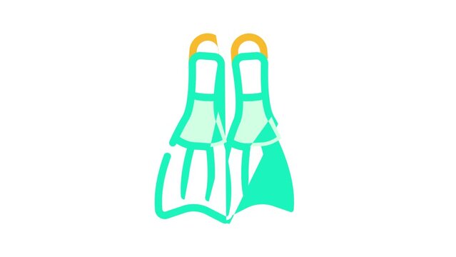 flippers diver accessory color icon animation