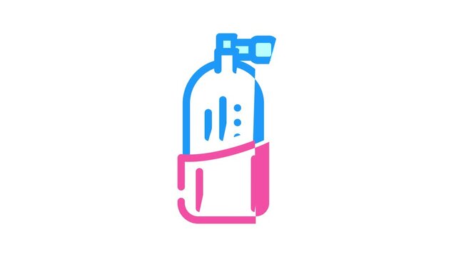 oxygen cylinder color icon animation