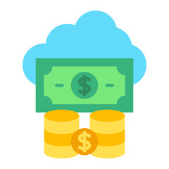 Cloud Money Flat Icon