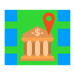 Bank Location Flat Icon