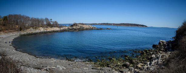 Fototapeta na wymiar Cove with blue sky during Fall or spring