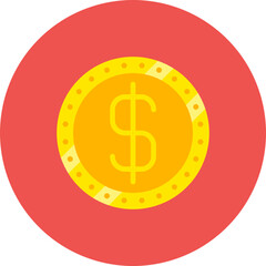 Dollar Multicolor Circle Flat Icon