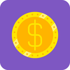 Dollar Multicolor Round Corner Flat Icon