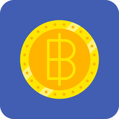 Baht Multicolor Round Corner Flat Icon