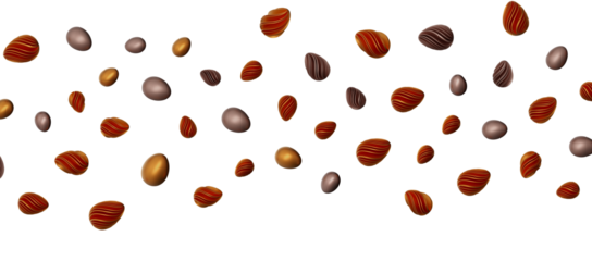 Easter horizontal border with gold eggs