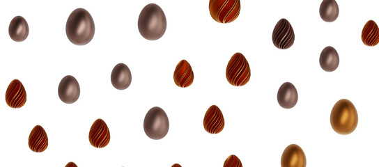 Luxury golden easter eggs isolated