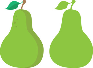 Pear detailed and silhouette vector graphic.