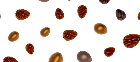 Luxury golden easter eggs isolated