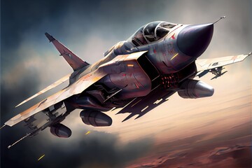 Naklejka na ściany i meble Illustration of Fighter Jet