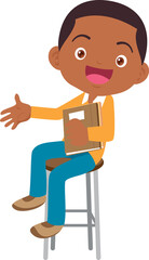 child sitting smiling happy