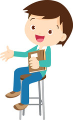 child sitting smiling happy